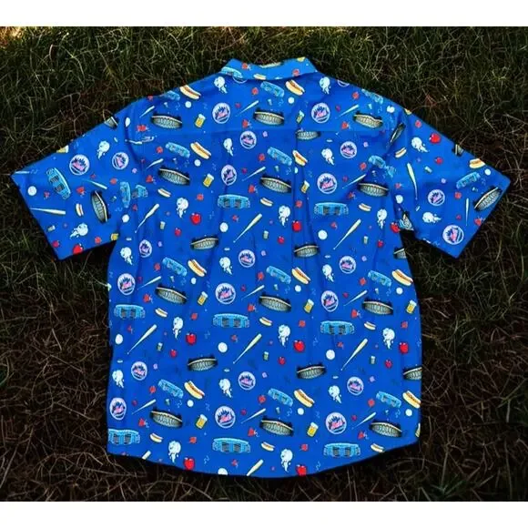 New York Mets The 7 Line T7L “Party Time” Button Up Shirt 2XL NWOT MLB Rare - Picture 4 of 8